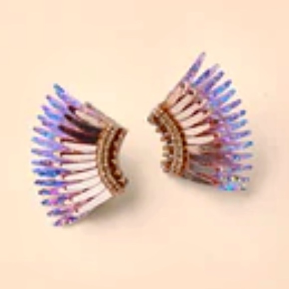 🌺🎉HP🎉🌺 NWT Mignonne Gavigan Mini Madeline Earrings Rose Gold Glitter - Picture 15 of 16